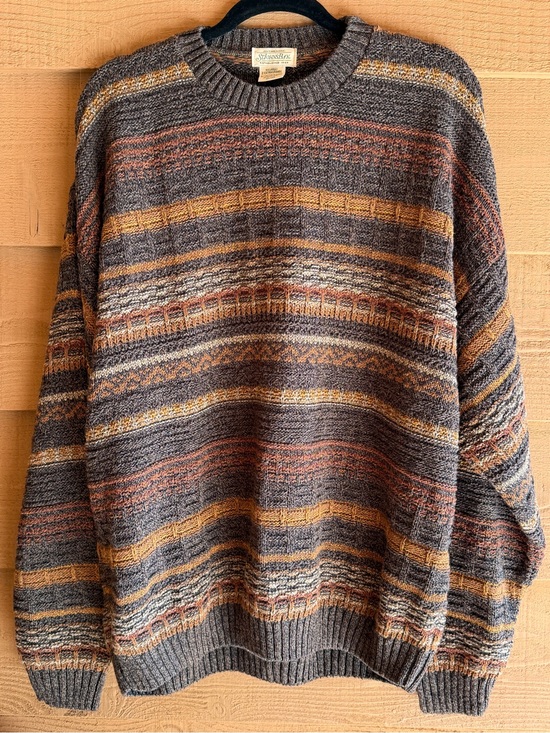 St. John's Bay Other - Vintage 90s St. John’s Bay Earth-Toned Textured Stripe Knit Sweater